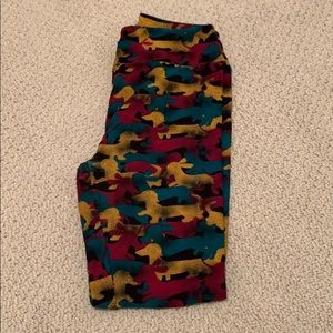 LuLaRoe “Unicorn” leggings - Weiner dog pattern